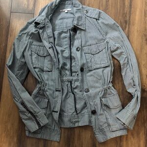 GAP Women’s blue and White Striped Military style  Jacket